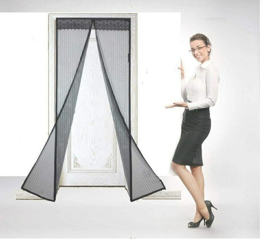 Door Curtain-Mesh Screen Net Home Magnetic Foldable Anti Mosquito Door Curtains (Pack of 2)