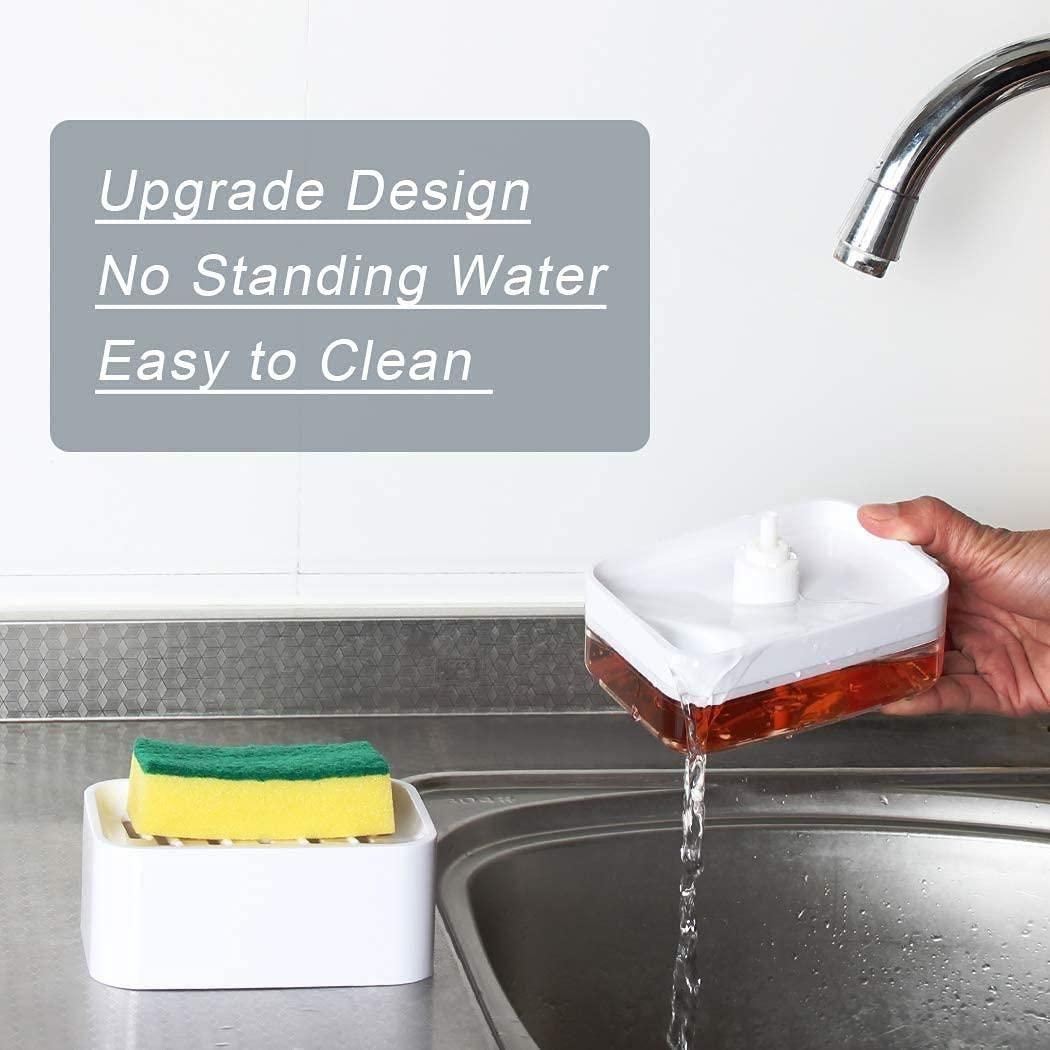 Liquid Soap Dispenser with Sponge Holder for Kitchen Sink